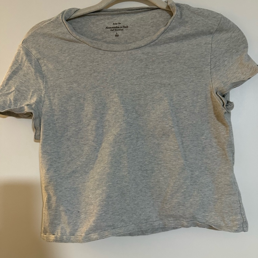 Abercrombie & Fitch Light Gray Baby Tee
